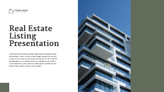 Olive Green White Real Estate Listing Presentation Template