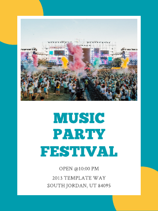 Boxed Music Party Festival Poster Template