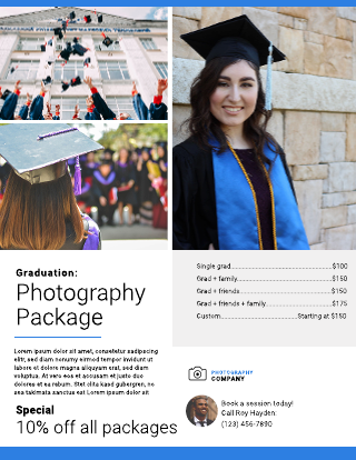 Graduation photography flyer template