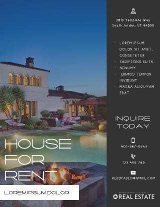 Minimalist House For Rent Flyer Template