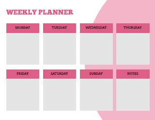 Pink Weekly Planner Template