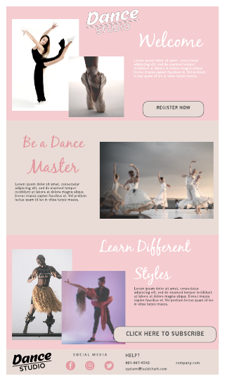 Dance Studio Email Newsletter Template