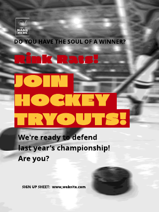 Rink Rats Hockey Poster Template