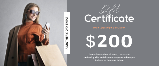 Simple Grey Mother's Day Special Gift Certificate