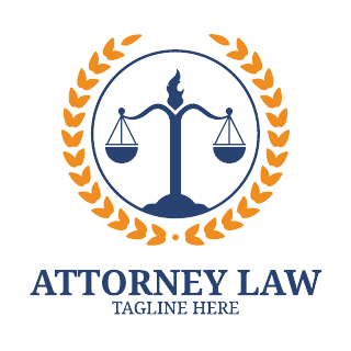 Blue And Orange Scale Attorney & Law Logo Template