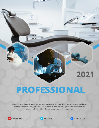 Blue Professional Service Medical Sales Brochure Template