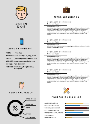 Icon infographic resume template