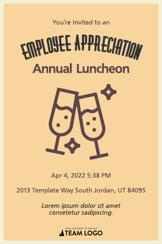 Gold and Brown Luncheon Invitation Template