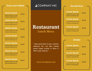 Golden Yellow Landscape Restaurant Lunch Menu Template