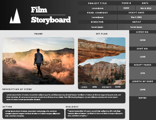 Black and White Movie Storyboard Template