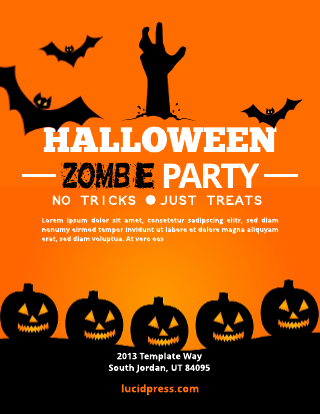 Orange Halloween Party Flyer Template