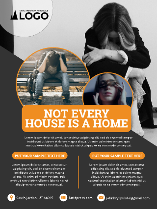 Orange & Black Not Every House Is A Home Poster Template