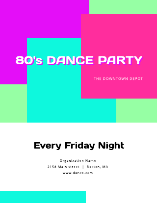 80s Dance Party Flyer Template