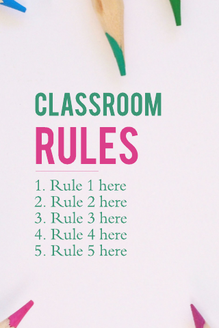 Classroom Rules Education Poster Template