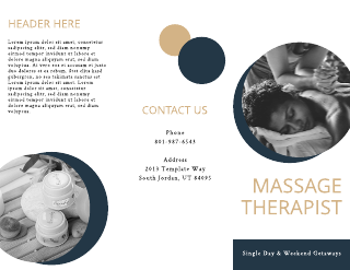 Simple Massage Brochure Template