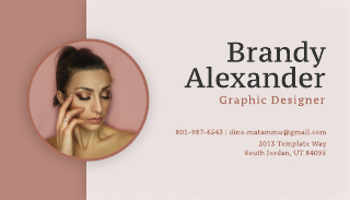 Brown Beige Makeup Business Card