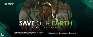 Green Save Our Earth Horizontal Banner Template