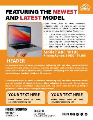 Laptop Orange Leaflet Template
