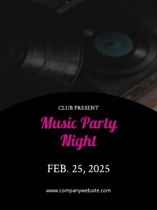 Purple Music Night Party Poster Template