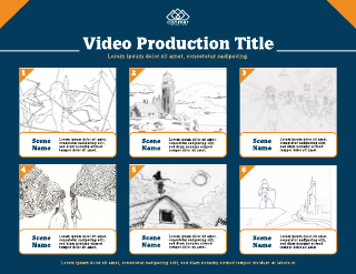 Blue and Orange Video Storyboard Template