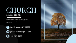 Tree Image Church Business Card Template