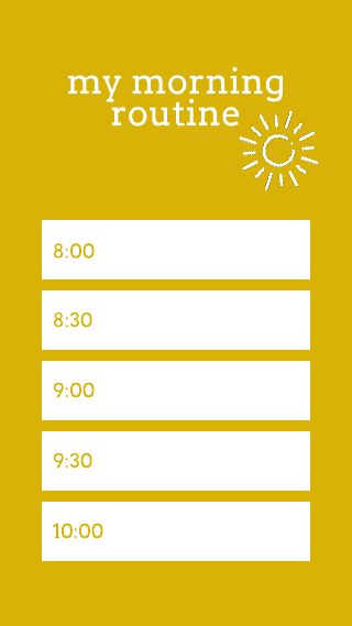 Yellow Morning Routine Instagram Story Template