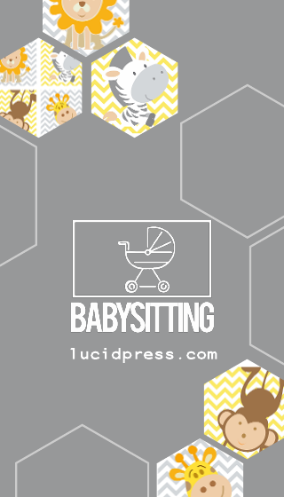 Grey and Brown Simple Babysitting Business Card Template