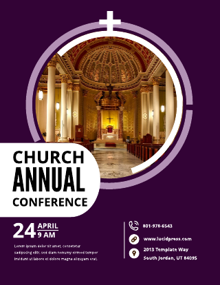Violet Conference Church Flyer Template