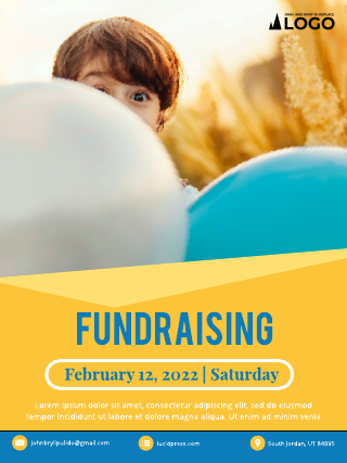 Yellow Fundraising Poster Template