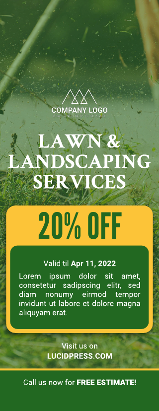 Simple Lawn & Landscaping Services Retail Door Hanger Template