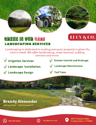 Red Green Landscaping Flyer Template