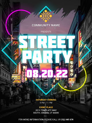 Community Street Party Poster Template