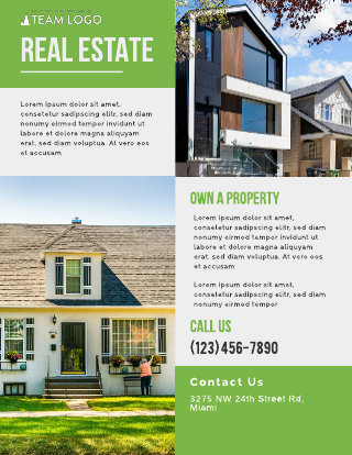 Green Real Estate Flyer Template