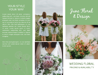 Green Wedding Floral Brochure Template