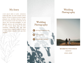 Brown Wedding Photographer Brochure Template