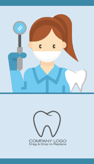 Dentist And Tools Cartoon Dental Business Card Template