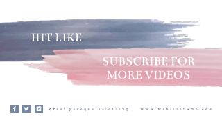 Watercolor Blue and Pink Youtube End Screen Template