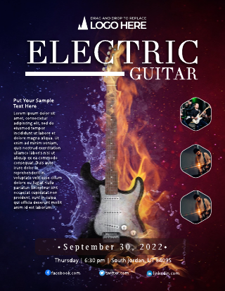 Electric Guitar Music Flyer Template