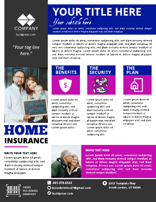 Blue Pink Sale Sheet Insurance Flyer Template