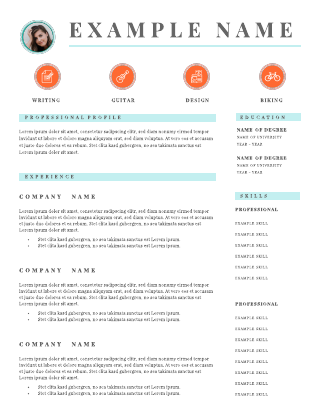 Airy icons infographic resume template