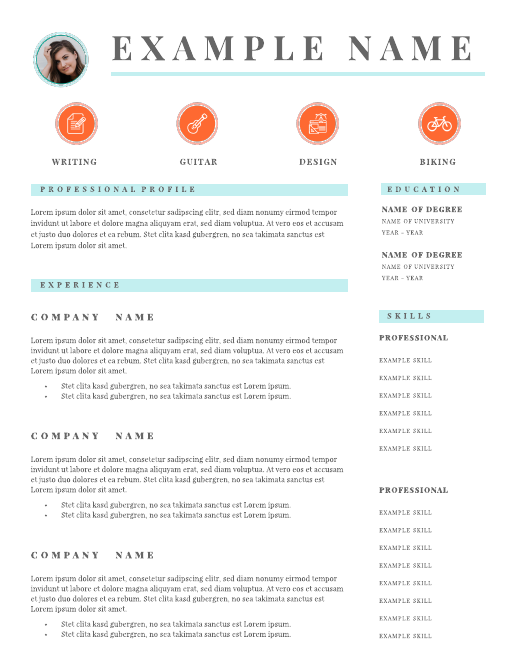 Airy Icons Infographic Resume