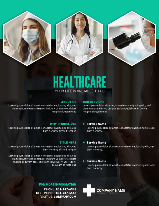 Black And Green Health And Medical Flyer Template