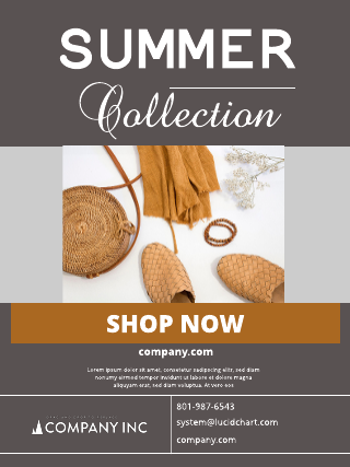 Brown Summer Collection Retail Poster Template