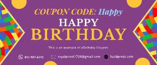 Violet Birthday Coupon Template