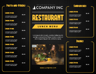 Black and Yellow Landscape Restaurant Lunch Menu Template