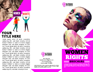 White Pink Women Rights Brochure Template