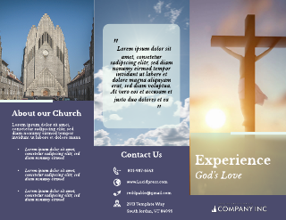 Church Invitation Tri-fold Brochure Template