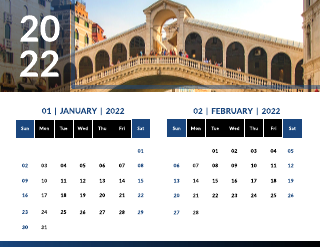 Tourist Photo Calendar Template