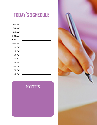 Handwriting Todays Schedule Template