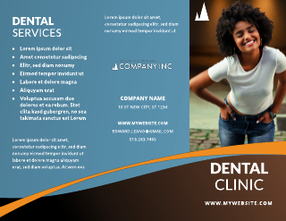 Dental Clinic Orange Swish Brochure Template